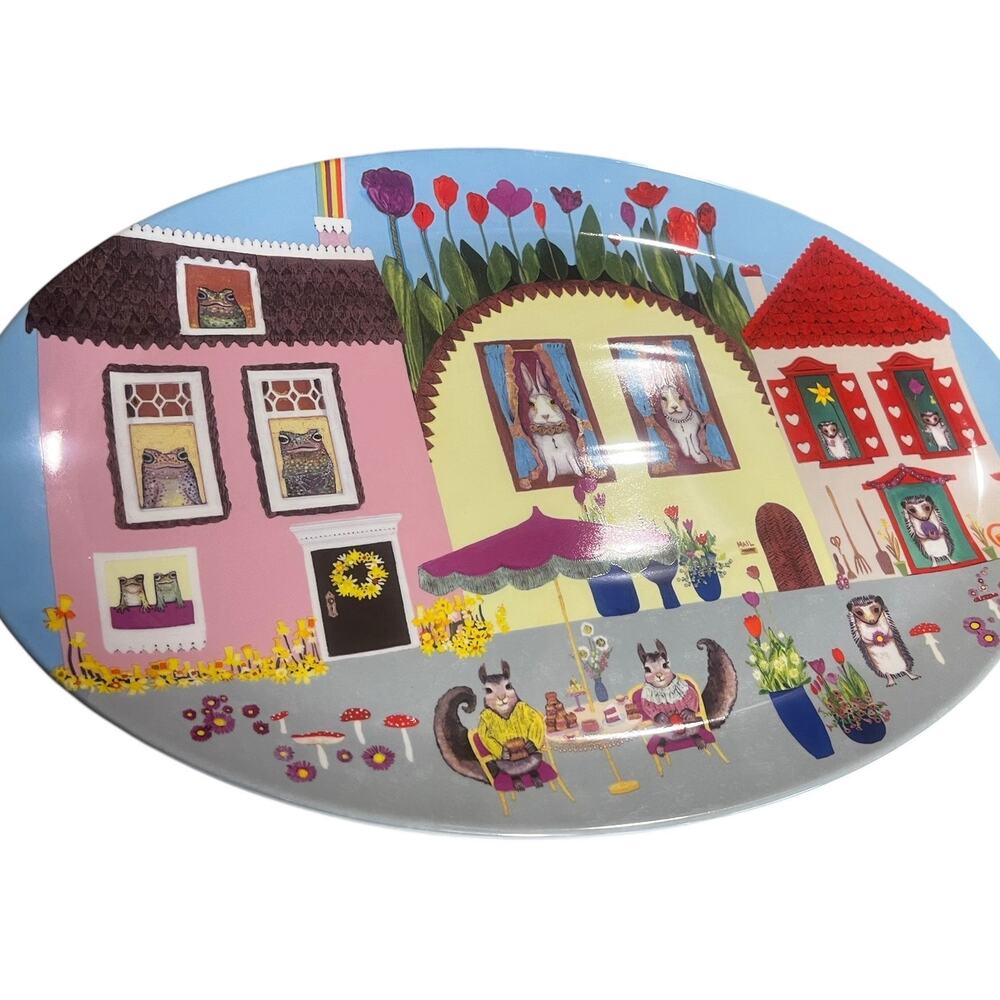 Greenbox Fun Animal Serving Platter 19.25" x 12.75" Dishwasher & Microwave Safe